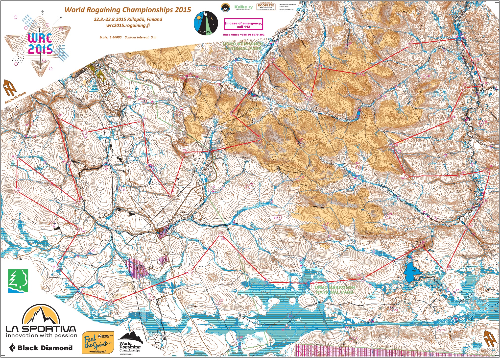 Suunniteltu reitti, kiertosuunta myötäpäivään